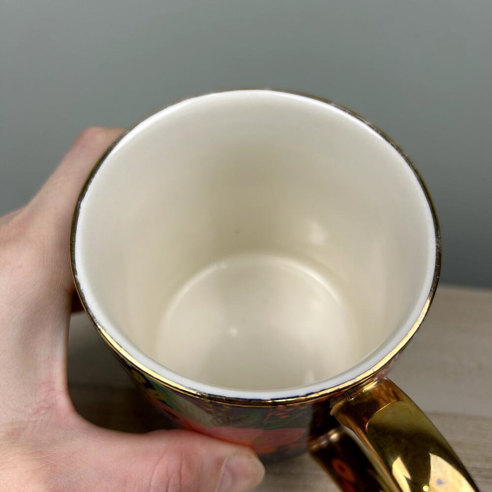 Anthropologie x Rifle Paper Co T Initial Mug Boho Floral Blue Coffee Cup Anthro - Picture 9 of 12